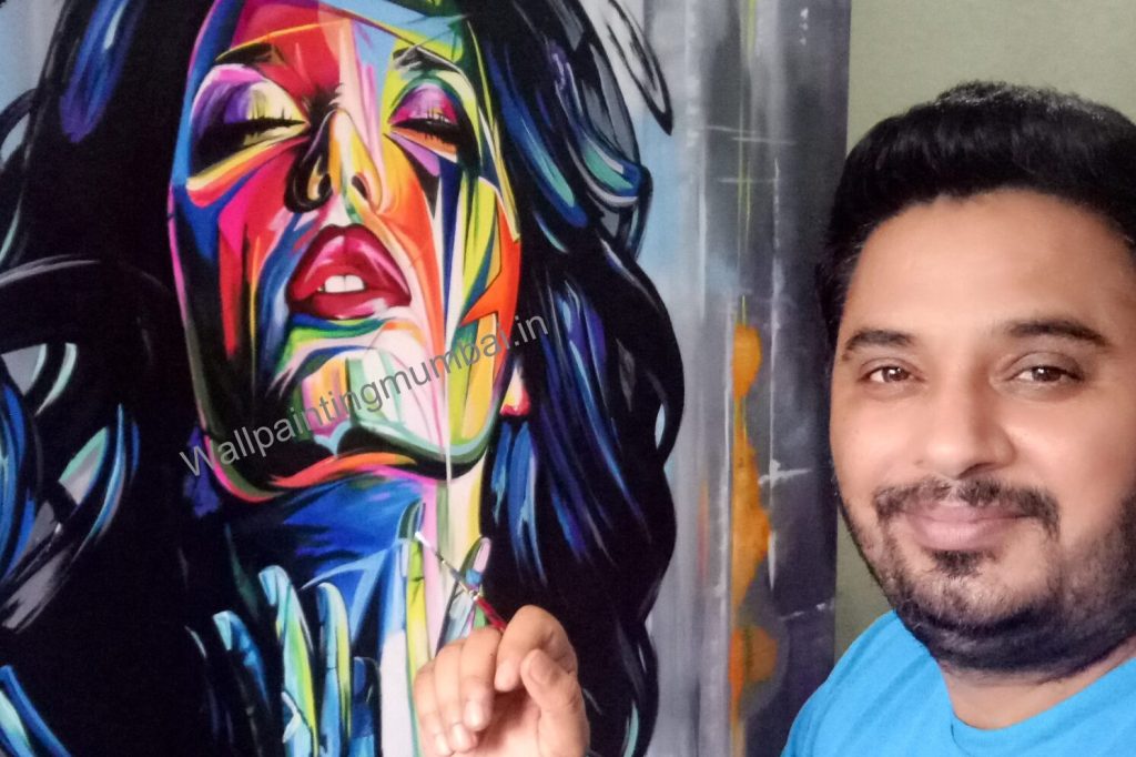 Abstract Face Painting of Famous Artwork by Artist G.S Arora for Wall Art Mumbai