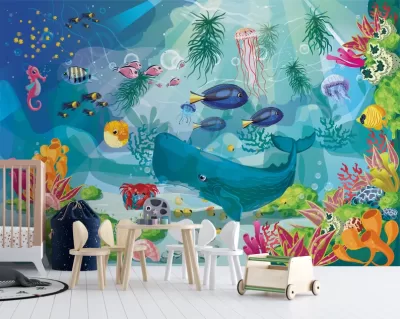 Cartoon Underwater Life Wallpaper