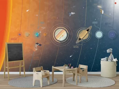 Kids space wallpaper, galaxy, space wall mural