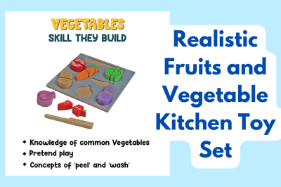 Realistic Fruits and Vegetable Kitchen Toy Set