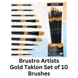 Brustro Artists Gold Taklon Set of 10 Brushes