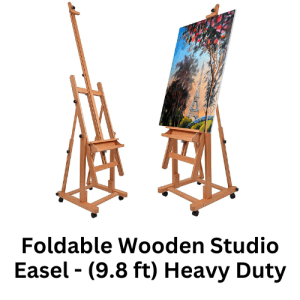 Foldable Wooden Studio Easel - (9.8 ft) Heavy Duty