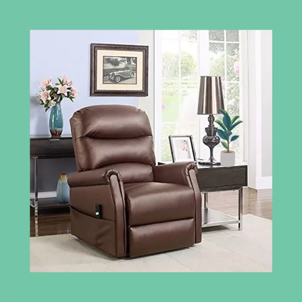 Effortless Comfort KosmoCare Brown Electric Power Lift Recliner in Plush Micro Leather for Your Living Room