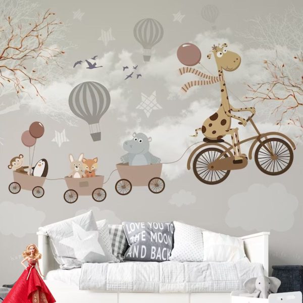 Nursery wallpaper for baby girl room