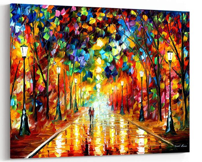 Farewell To Anger By Leonid Afremov Gorgeous rain-soaked print Wall Art on canvas (Farewell To Anger, 24"x16")