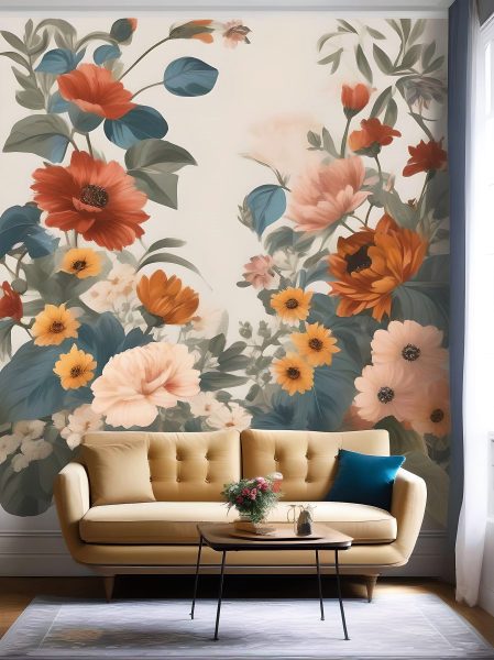 Floral Mural for Living Room Ideas (1)