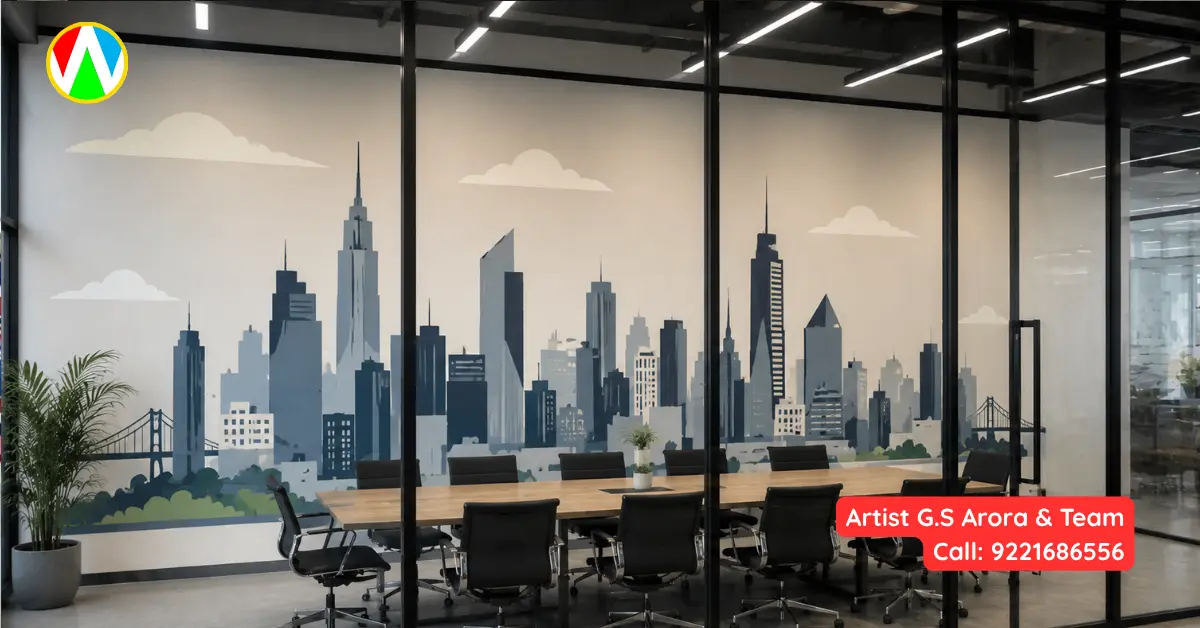 Cityscape 3D Trompe L'oeil Mural Mumbai