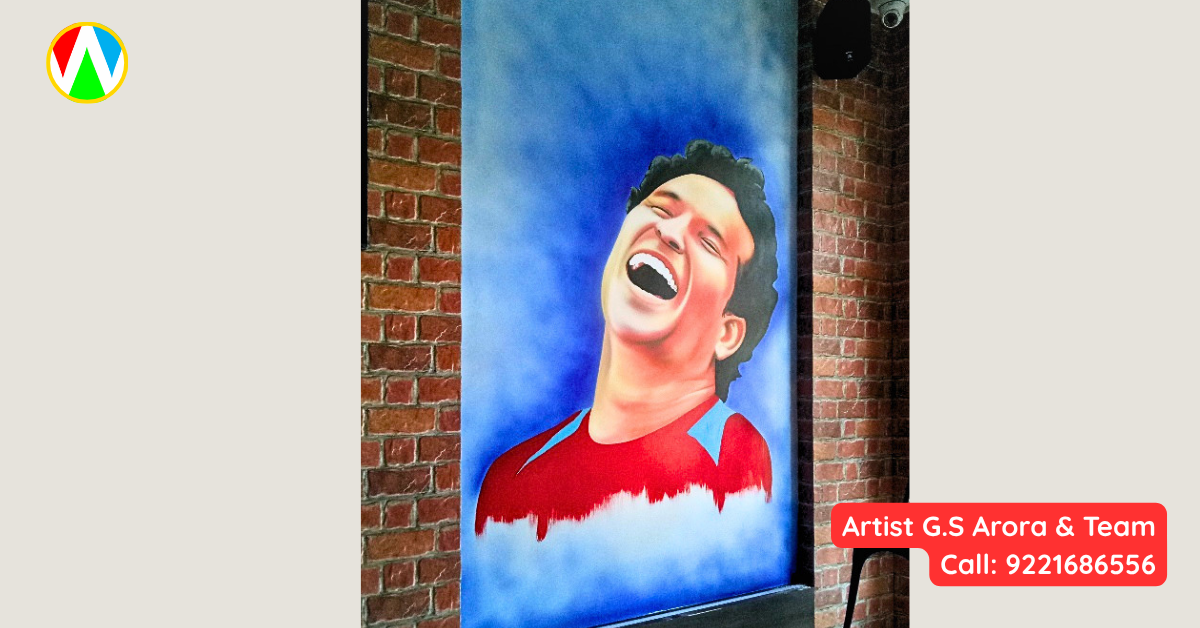 Sachin Tendulkar Portrait Wall Painting