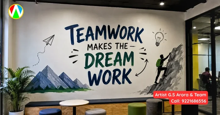 Motivational Typography & Quotes mural for office