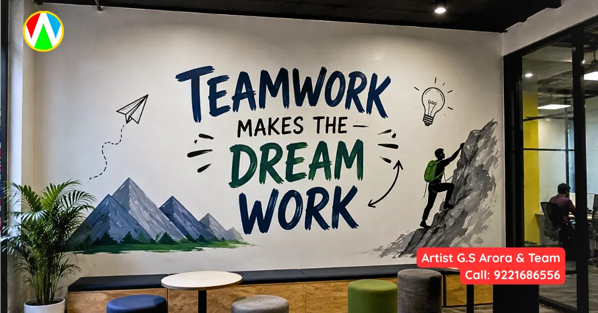 Motivational Typography & Quotes mural for office 