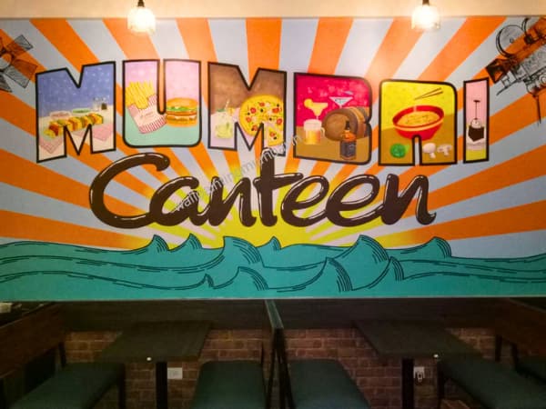 Restaurant wall mural by Wall Art Mumbai