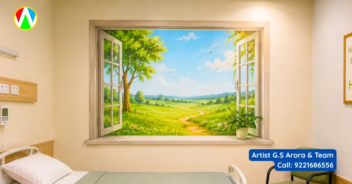 Hospital Room 3D Faux Window Mural