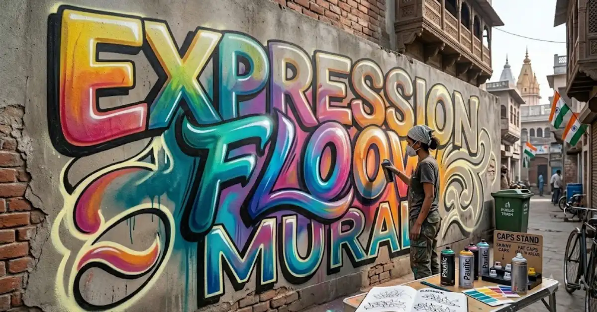 Adding 3D shadows and sharp highlights to finish a graffiti wall painting