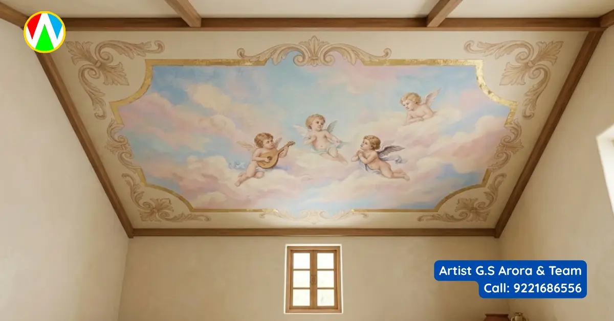 Classical Renaissance Fresco Ceiling Art