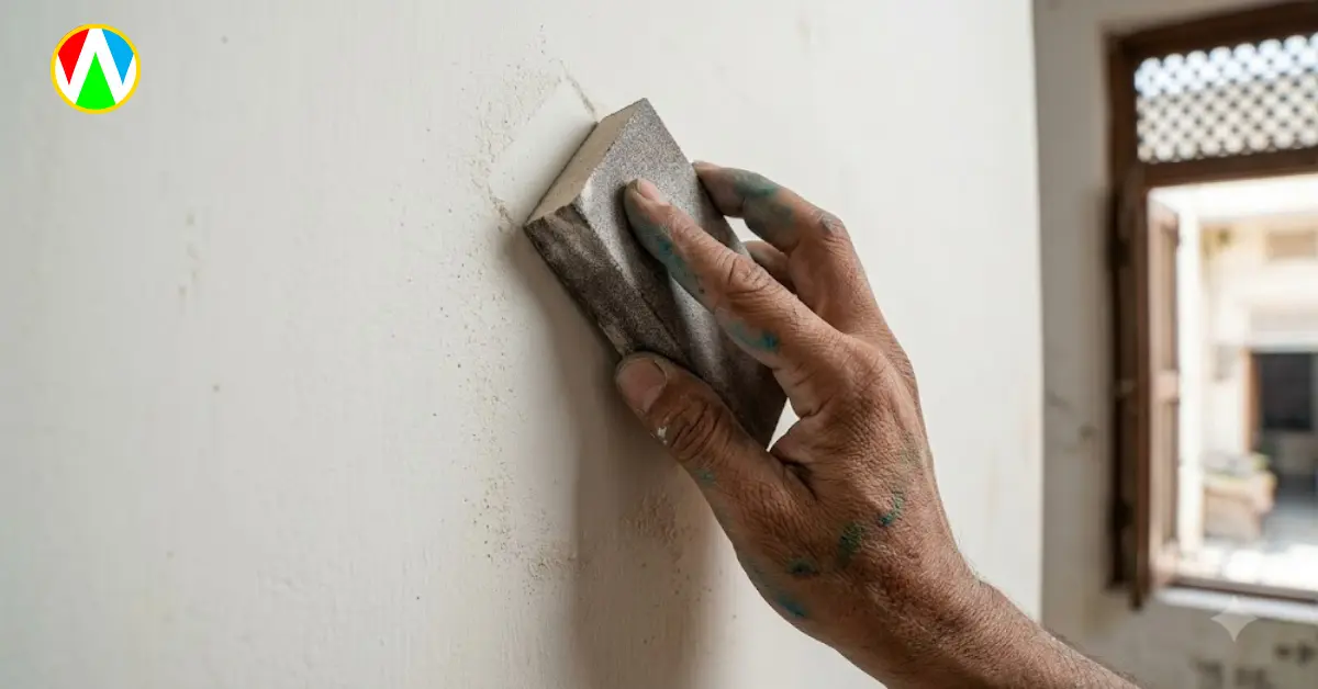 Cleaning the wall before painting a mural