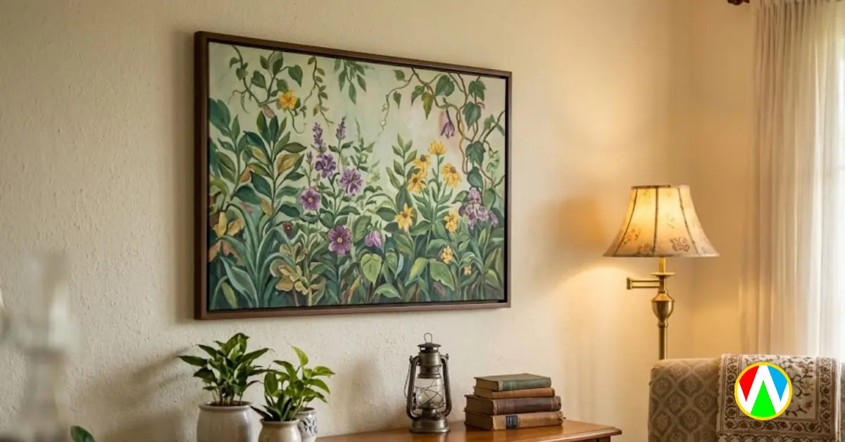 Canvas art India being delivered and displayed in a home in a small town