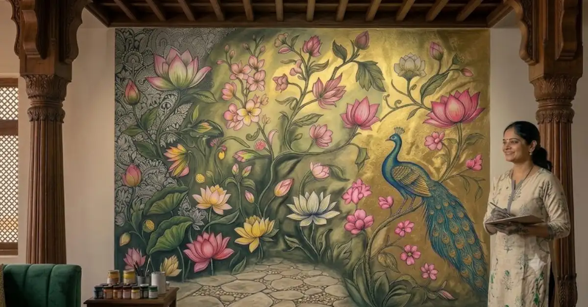 Applying a clear protective sealant on a completed wall mural