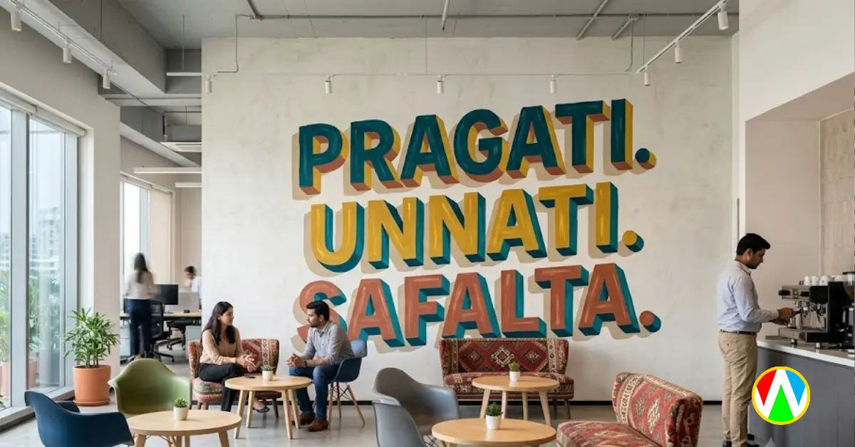 Office wall art decoration showing inspirational typography