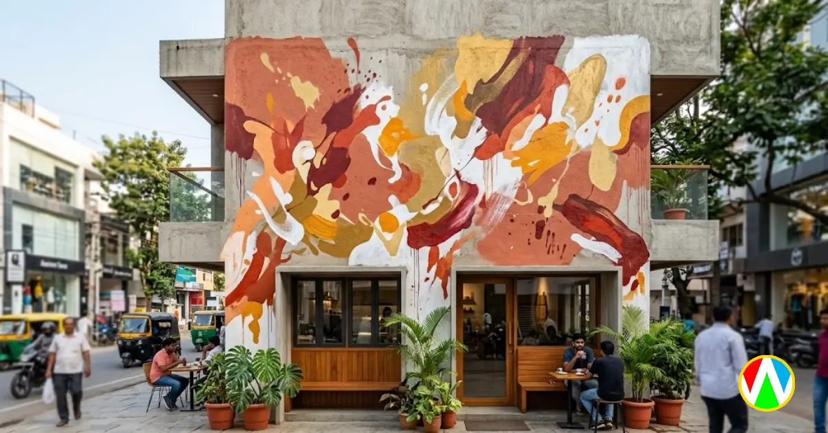 Vibrant street wall art India executed by mural painting India specialists