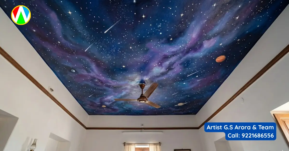 Cosmic Galaxy Night Sky Ceiling Mural Mumbai